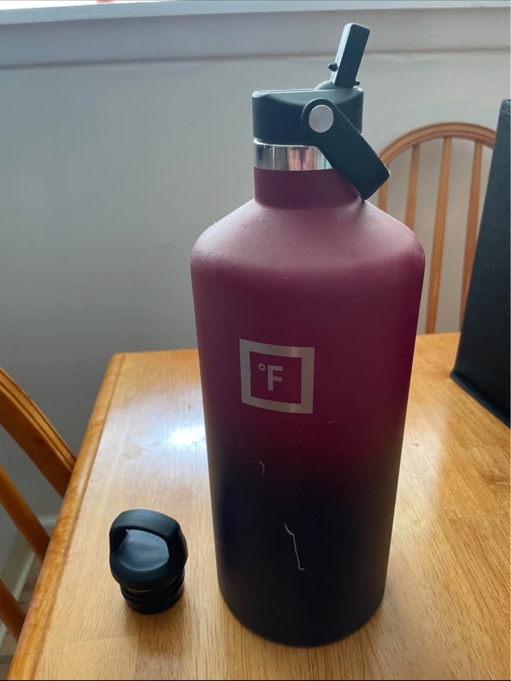 Insulated Iron Flask Ombre Stainless Steel Water Bottle - Burgundy to Black